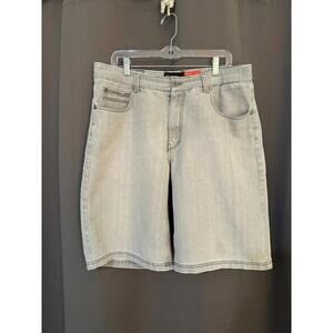 Kayden K Los Angeles Mens Loose Fit Denim Shorts Size 36 Gray Streetwea
